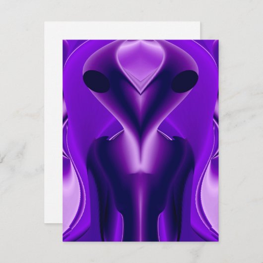 Carte D'accompagnement Rêves arc-en-ciel violet 3D, Alien (Devant / Derrière)