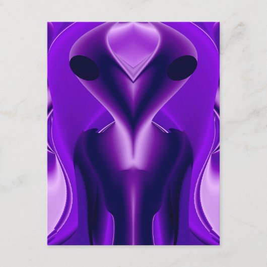 Carte D'accompagnement Rêves arc-en-ciel violet 3D, Alien (Devant)