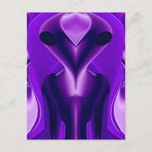 Carte D'accompagnement Rêves arc-en-ciel violet 3D, Alien