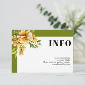 Carte D'accompagnement Rhododendron orange yellow flowers wedding (Debout devant)