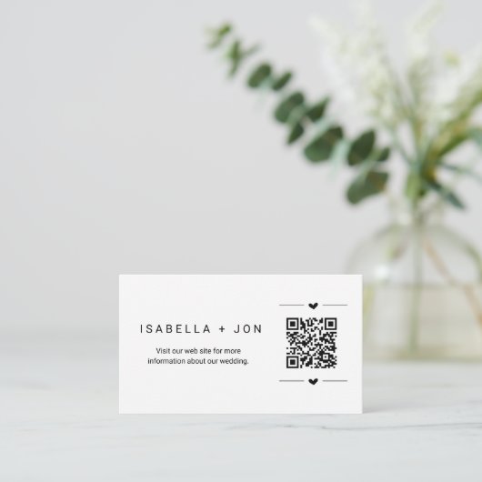 Carte D'accompagnement Rick Roll Invités w-Mariage Website QR Code Prank (Debout devant)