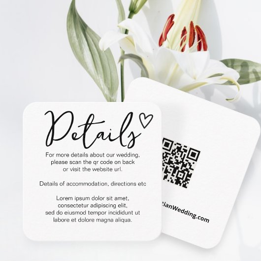 Carte D'accompagnement Rien de fantaisie Juste l'amour Simple QR Code