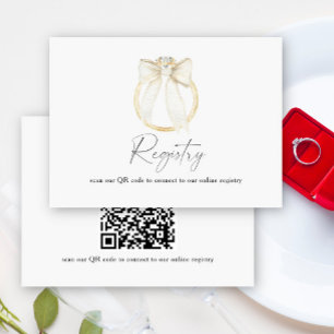 Carte D'accompagnement Ring Bow nuptiale code QR pour le registre