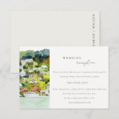 Carte D'accompagnement River Cruise Country Paysage Réception de mariage (Devant / Derrière)