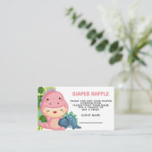 Carte D'accompagnement Roar C'est un Baby shower de fille Dinosaure (Debout devant)