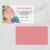 Carte D'accompagnement Roar C'est un Baby shower de fille Dinosaure (Devant / Derrière)