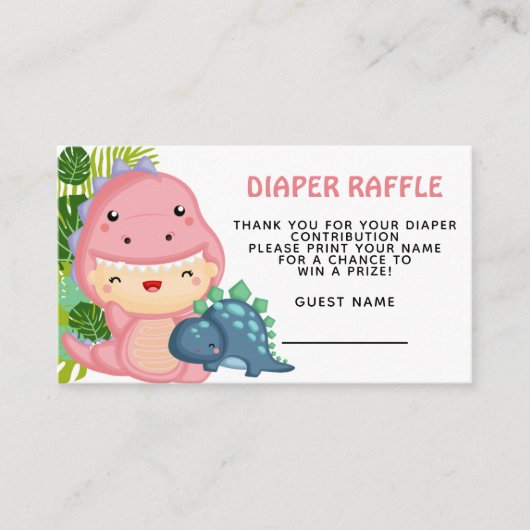 Carte D'accompagnement Roar C'est un Baby shower de fille Dinosaure (Devant)