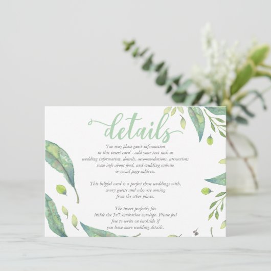 Carte D'accompagnement Robe d'aquarelle rustique chicFiche de mariage (Debout devant)