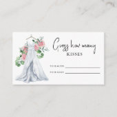 Carte D'accompagnement Robe de mariée - Devinez combien de baisers jeu de (Devant)