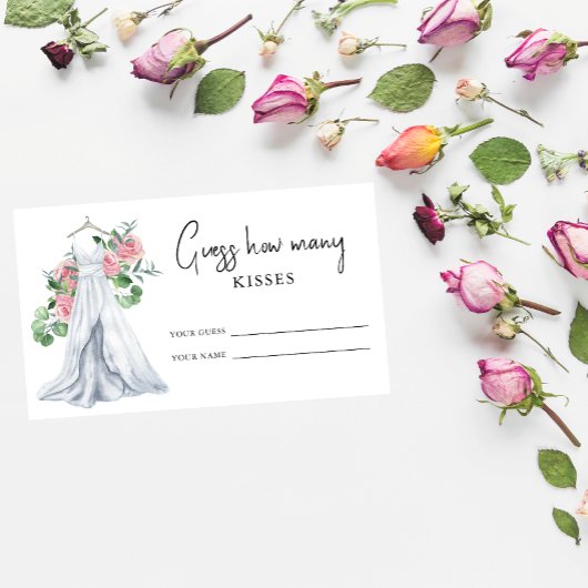 Carte D'accompagnement Robe de mariée - Devinez combien de baisers jeu de