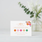 Carte D'accompagnement Robe Florale rose et orange, robe d'hôte, code QR (Debout devant)