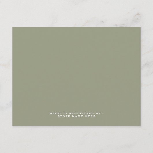 Carte D'accompagnement Robe Mariage Aquarelle & Jardin Blush Bride (Dos)