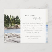 Carte D'accompagnement Rocky Pine Mountain Seascape Détails du Mariage (Devant)