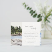 Carte D'accompagnement Rocky Pine Mountain Seascape Détails du Mariage (Debout devant)