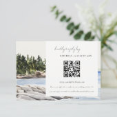 Carte D'accompagnement Rocky Pine Mountain Seascape Mariage QR Code RSVP (Debout devant)