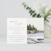 Carte D'accompagnement Rocky Pine Mountain Seascape Réception de mariage (Debout devant)