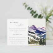 Carte D'accompagnement Rocky Snow Mountain Paysage Réception de mariage (Debout devant)