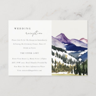 Carte D'accompagnement Rocky Snow Mountain Paysage Réception de mariage