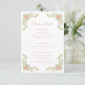 Carte D'accompagnement Rococo Ornate Floral Border Wedding Details (Debout devant)