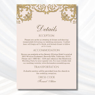 Carte D'accompagnement Rococo Rococo Rococo Rococo Rococo Vintage Détails