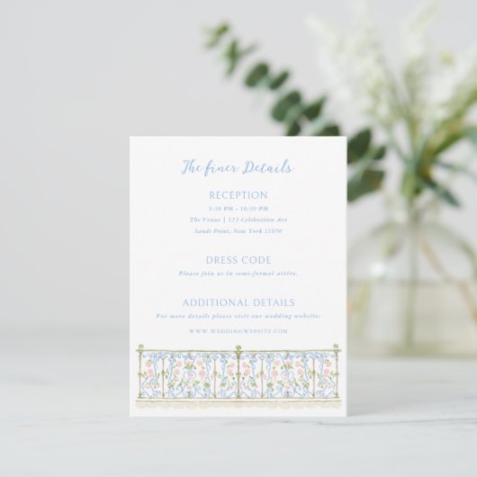 Carte D'accompagnement Rococo Wedding Details (Debout devant)