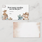 Carte D'accompagnement Rodeo Sud-Ouest Devinez combien de bonbons (Devant / Derrière)