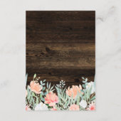 Carte D'accompagnement Romance florale rustique | Détails de l'invité Mar (Dos)