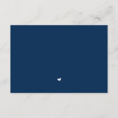 Carte D'accompagnement Romance, Marine Blue Calligraphy, Mariage RSVP (Dos)