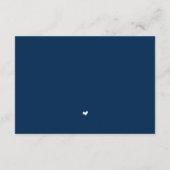 Carte D'accompagnement Romance moderne, Script bleu marine, Mariage RSVP (Dos)