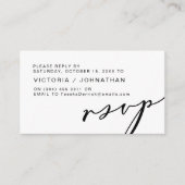 Carte D'accompagnement Romance moderne, Script noir, Mariage RSVP (Devant)