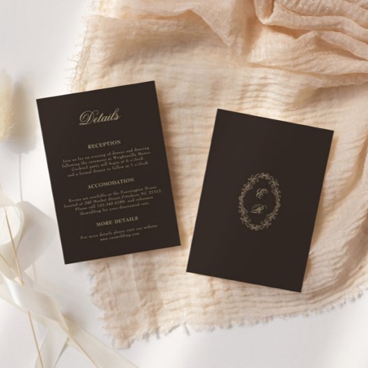 Carte D'accompagnement Romantic Baroque Ornate Frame Wedding Details
