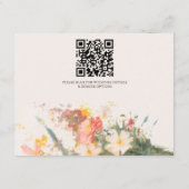 Carte D'accompagnement Romantic Blush Painted Floral Wedding RSVP QR Code (Dos)
