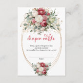 Carte D'accompagnement Romantic Burgundy Blush Greenery Diaper Raffle (Devant)