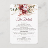 Carte D'accompagnement Romantic Burgundy & Blush QR Code Wedding Details  (Devant)