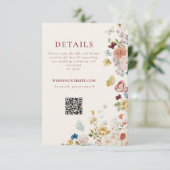 Carte D'accompagnement Romantic Butterfly Floral Border Wedding QR Code (Debout devant)