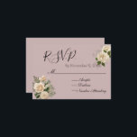 Carte D'accompagnement Romantic Cream Clay Mauve Ivory Floral RSVP<br><div class="desc">Mariage floral en ivoire Mauve en argile romantique RSVP</div>