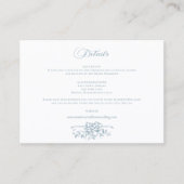 Carte D'accompagnement Romantic Dusty Blue Line Art Floral Wedding (Devant)