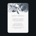 Carte D'accompagnement Romantic Dusty Blue Mariage Détails sur l'invité<br><div class="desc">Les tons gris bleu doux ajoutent un air romantique à cette belle carte de détails mariages fleuris.</div>