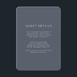 Carte D'accompagnement Romantic Dusty Blue Mariage Détails sur l'invité<br><div class="desc">Les tons gris-bleu doux ajoutent un air romantique à cette simple carte de détails mariages.</div>