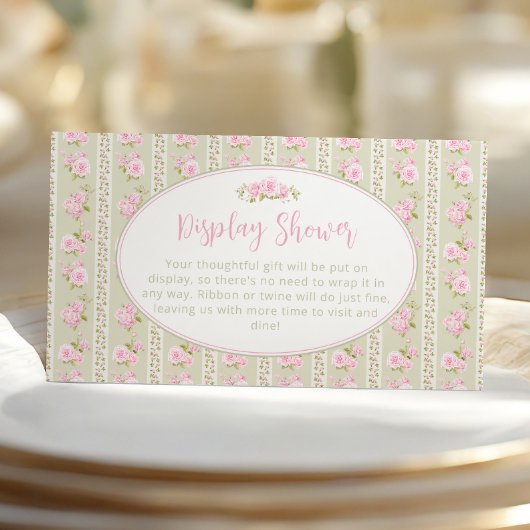 Carte D'accompagnement Romantic Floral Sage green Display Shower