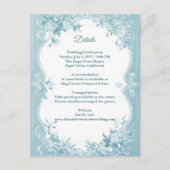 Carte D'accompagnement Romantic French Toile Blue Florals Wedding Details (Devant)