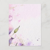 Carte D'accompagnement Romantic Lavender Floral Gold Wedding Details (Dos)