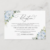 Carte D'accompagnement Romantic Light Blue Floral Wedding Reception Card (Devant)