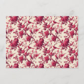 Carte D'accompagnement Romantic Maroon Floral (Dos)
