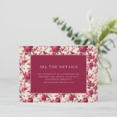 Carte D'accompagnement Romantic Maroon Floral (Debout devant)