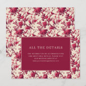 Carte D'accompagnement Romantic Maroon Floral (Devant / Derrière)