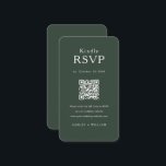Carte D'accompagnement Romantic Minimal Rsvp Qr Code Mariage Vert Forêt<br><div class="desc">Romantic Minimal Rsvp Qr Code Mariage Vert Forêt</div>