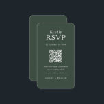 Carte D'accompagnement Romantic Minimal Rsvp Qr Code Mariage Vert Forêt<br><div class="desc">Romantic Minimal Rsvp Qr Code Mariage Vert Forêt</div>