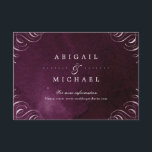 Carte D'accompagnement Romantic Moody plum calligraphie mariage insérer<br><div class="desc">Ecriture manuscrite romantique coin calligraphie fleurie sur moody prum profond violet aquarelle arrière - plan,  élégant et sophistiqué,  grand mariage insert cartes pour mariage vintage,  mariage d'automne ou d'hiver et mariage de soirée. Voir toutes les pièces correspondantes dans la collection.</div>