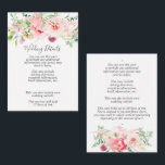 Carte D'accompagnement Romantic Pink Mariage Floral Détails<br><div class="desc">Élégante, moderne et oh so joli, cette carte de détails mariage est sûr d'impressionner, avec de belles fleurs d'aquarelle peinte à la main, eucalyptus, dahlia et pivoines, avec script moderne lettré à la main, et de l'espace sur les deux côtés pour vos détails mariages. Conçu pour accompagner la coordination faire-part...</div>